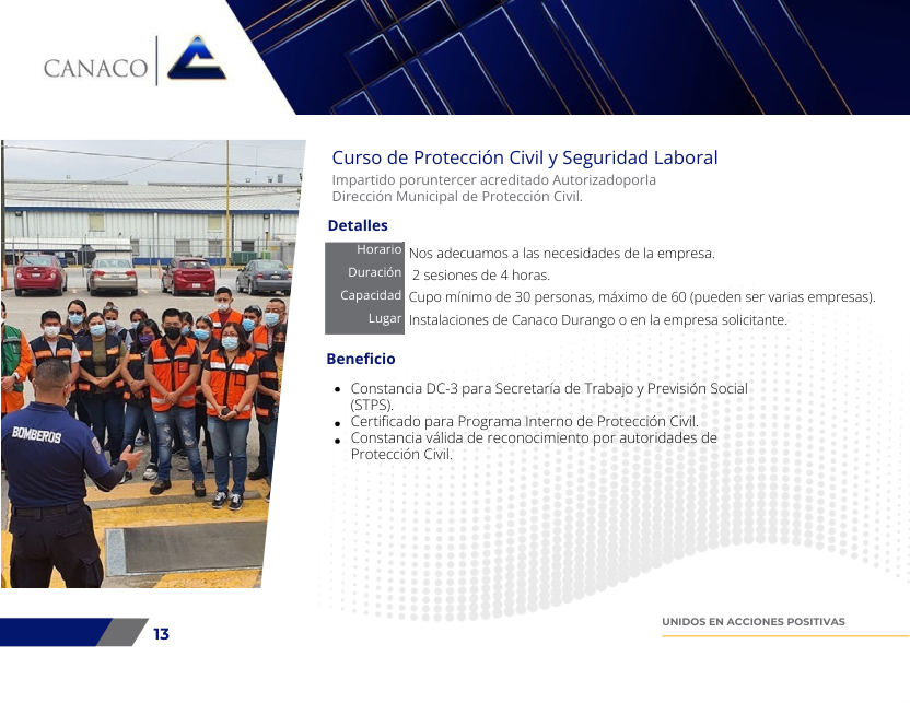 Ficha original de Curso de Protección Civil y Seguridad Laboral
